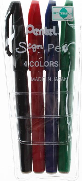 Actual product image Pentel Fibre-tip pen Sign Pen (Multicoloured, 4 x)