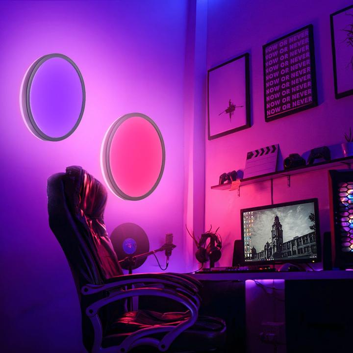 Produktbild B.K.Licht Ultraflaches RGB/W-LED Panel mit Backlight, schwarz, 1xLED/22W (2700 lm)