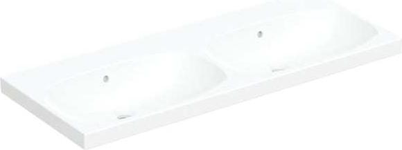 Actual product image Geberit Keramag Acanto double wash basin 500628, without tap holes, with overflow, 1200x480mm (480 mm, 1200 mm)