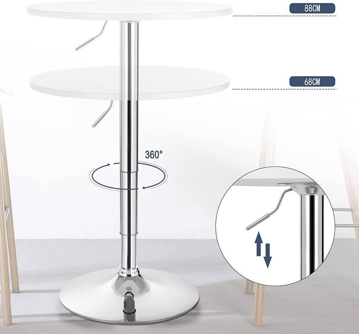 Actual product image Woltu Height-adjustable bar table 68-88 cm (60 x 60 x 88 cm)