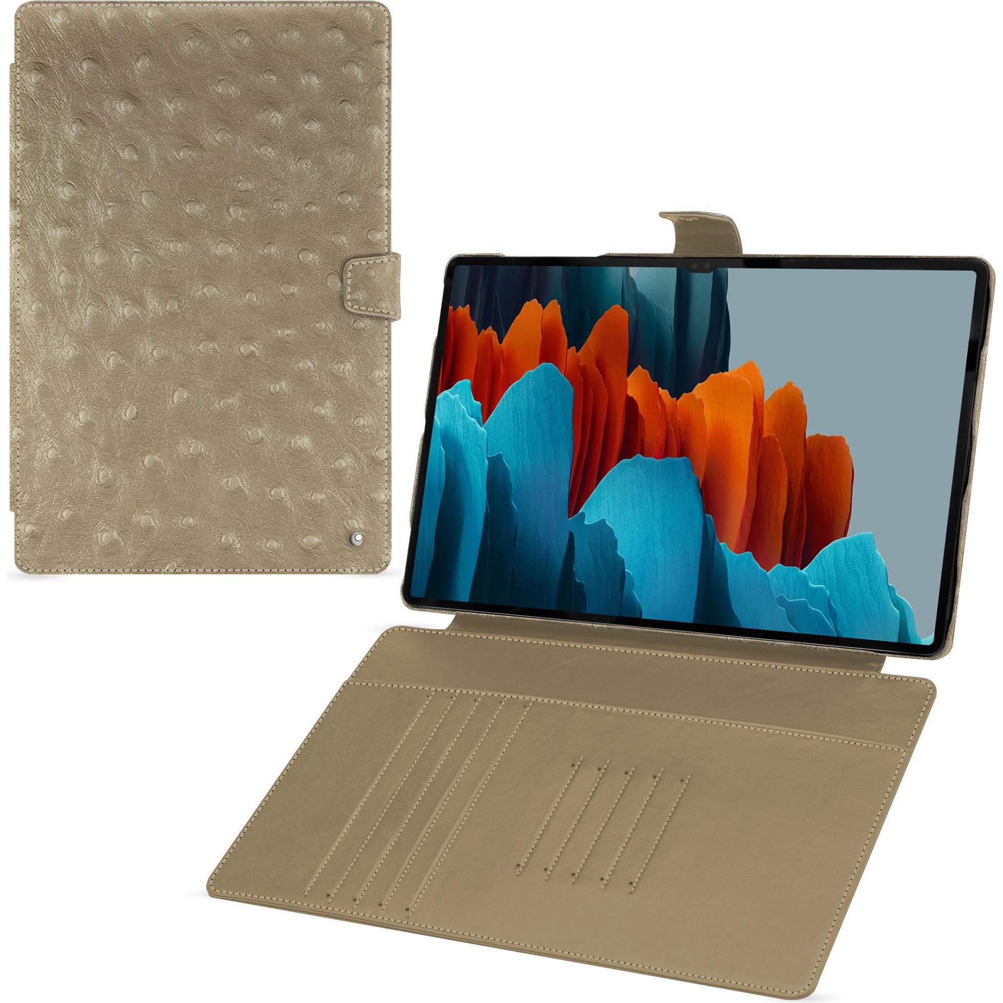 Noreve Lederschutzhülle Samsung Galaxy Tab S9 Ultra (Galaxy Tab S9 Ultra), Tablet Hülle, Beige