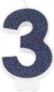 Actual product image Artifete Navy blue number candle 3 (1 pcs.)