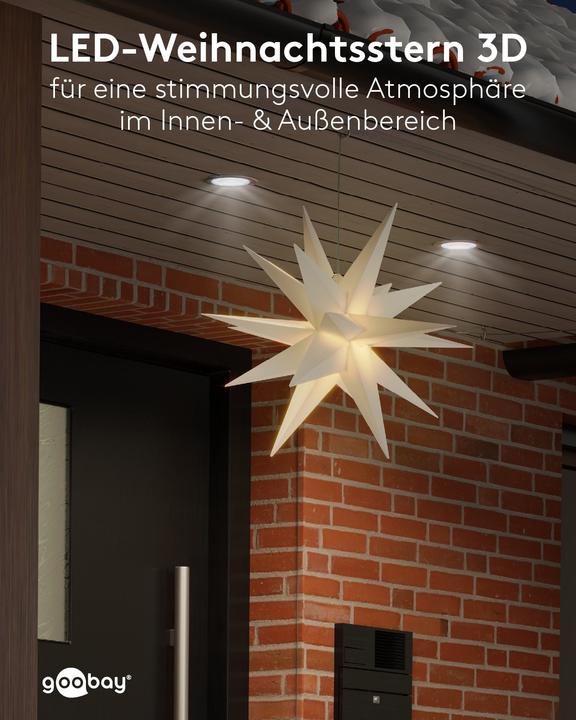 Produktbild Goobay LED-Weihnachtsstern 3D, Ø 56 cm, 4,5-V-Aussentrafo