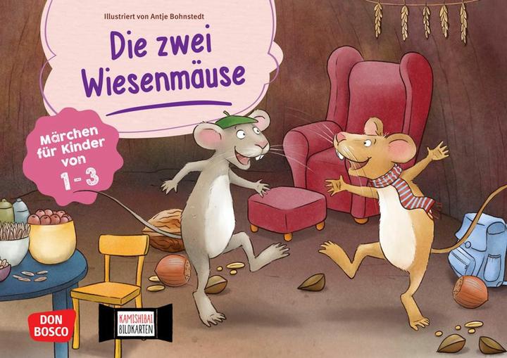 Produktbild Die zwei Wiesenmäuse. Kamishibai Bildkartenset (Deutsch, Antje Bohnstedt, Simone Klement, 2025)
