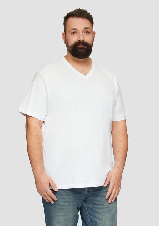 Produktbild S.Oliver T-Shirt Jerseyshirt mit Logo und V-Ausschnitt (XXL)