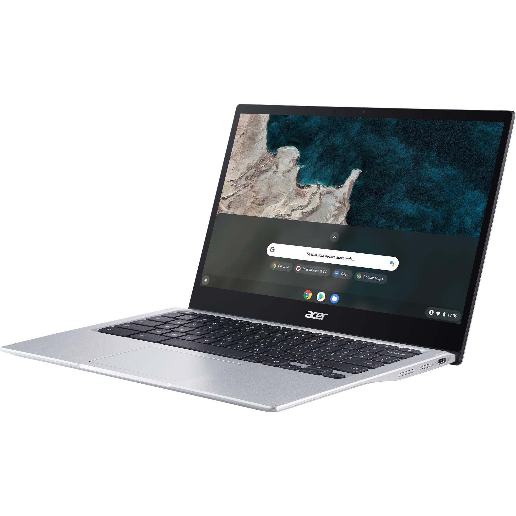 Acer CHROMEBSPIN 513 CP513-1H-S (13.30", Snapdragon 7180c Lite, 4 GB, DE), Notebook, Silber
