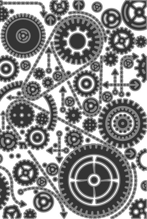 Produktbild Sizzix Multi Level Textured Impressions Prägefolder - Vault Gears von Tim Holtz