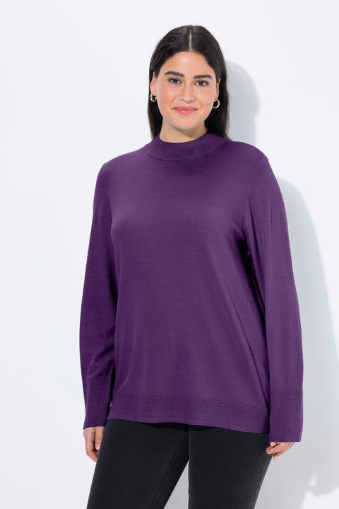 Produktbild Ulla Popken Pullover, Stehkragen, Langarm, Rippbündchen (56)