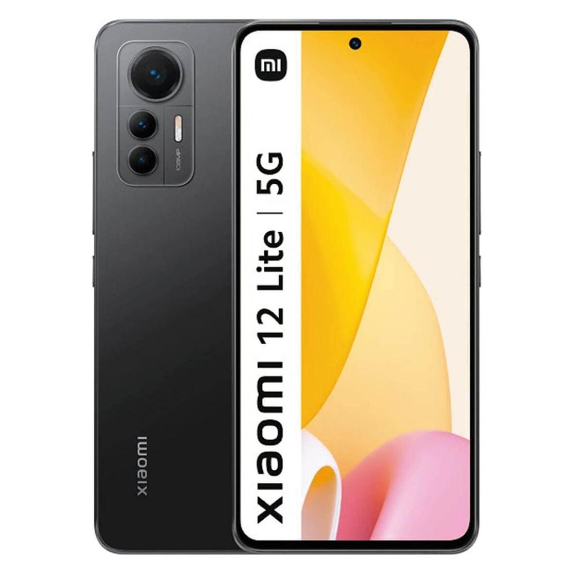 Xiaomi 12 Lite 5G (128 GB, Black, 6.55", Dual SIM, 5G), Smartphone, Schwarz