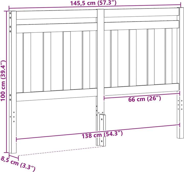 Produktbild vidaXL Kopfteil (145.50 x 8.50 x 100 cm)