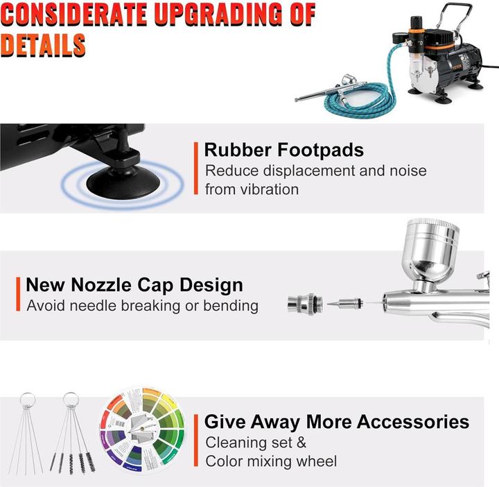 Actual product image Vevor Dual Action Airbrush Spray Gun Set