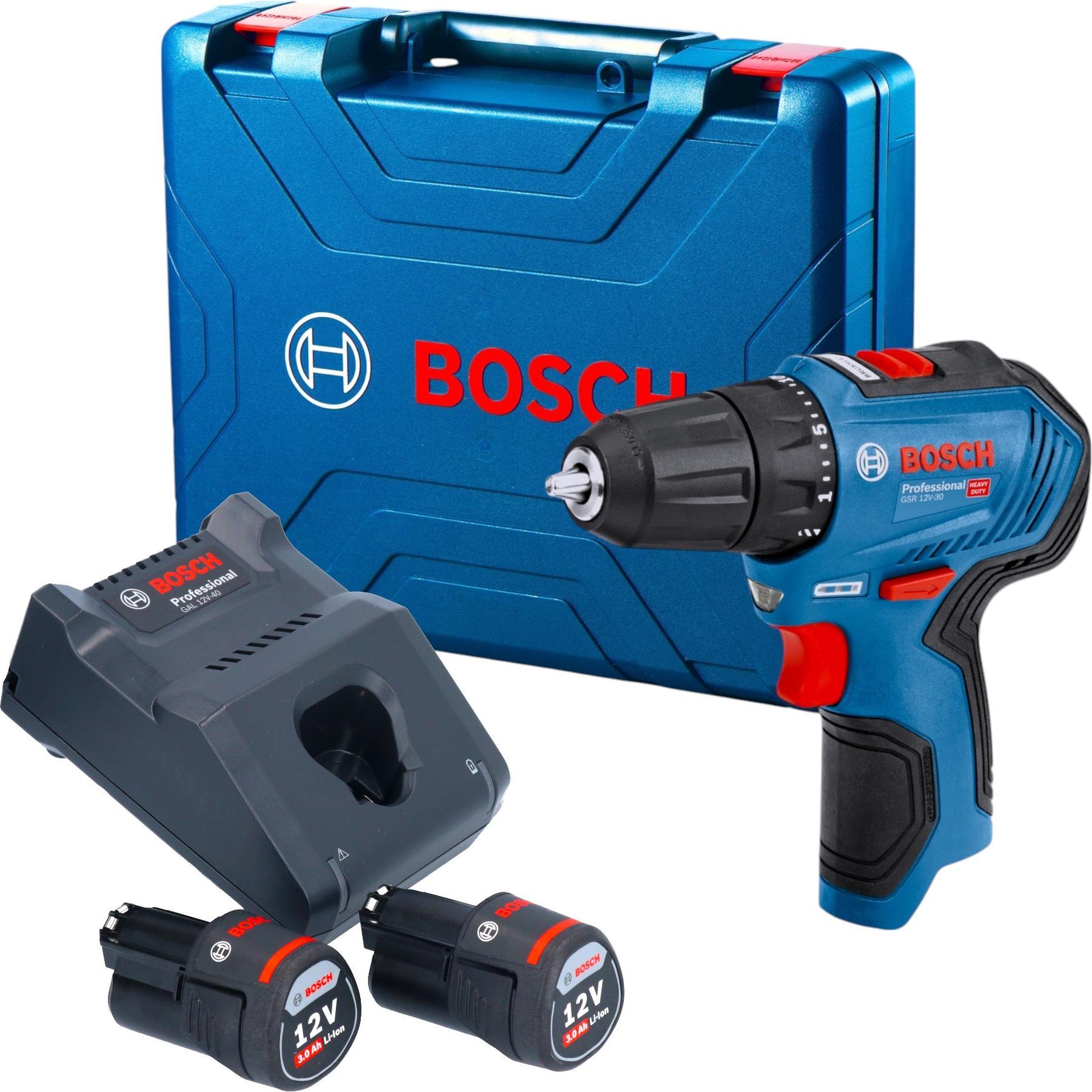 Bosch Professional, Bohrmaschine + Akkuschrauber, Bosch GSR 12V-30 Professional Akku Bohrschrauber 12 V 30 Nm Brushless ...