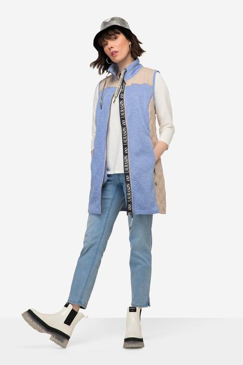 Produktbild Laurasøn Strickfleece-Weste, Stepp-Einsätze, Stehkragen, Zipper (M)