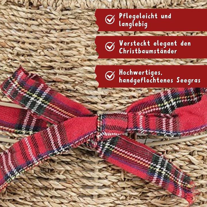 Produktbild Hermex Weihnachtsbaumkorb Tannenbaum-Kragen Christbaum-Rock Flechtkorb
