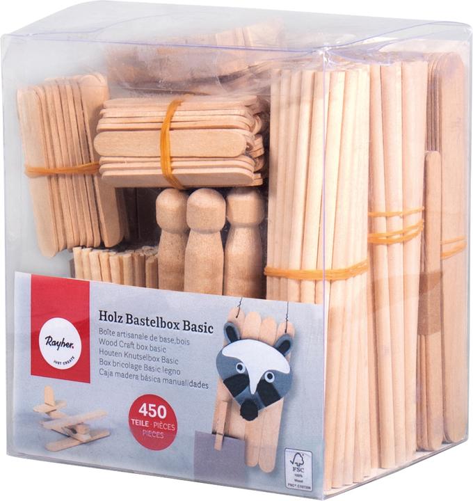 Produktbild Rayher Basic-Bastelbox Holz, 450 Teile