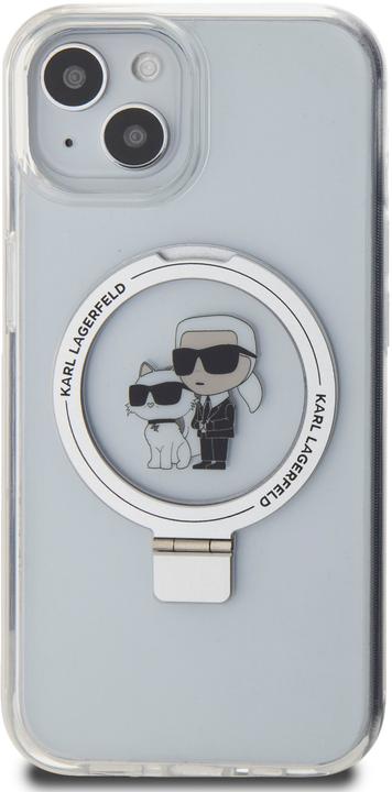 Produktbild Karl Lagerfeld KLHMP14SHMRSKCH iPhone 14 / 15 / 13 6.1" biały/white hardcase Ring Stand Karl&Choupet (Apple iPhone 13, Apple iPhone 14, Apple iPhone 15)