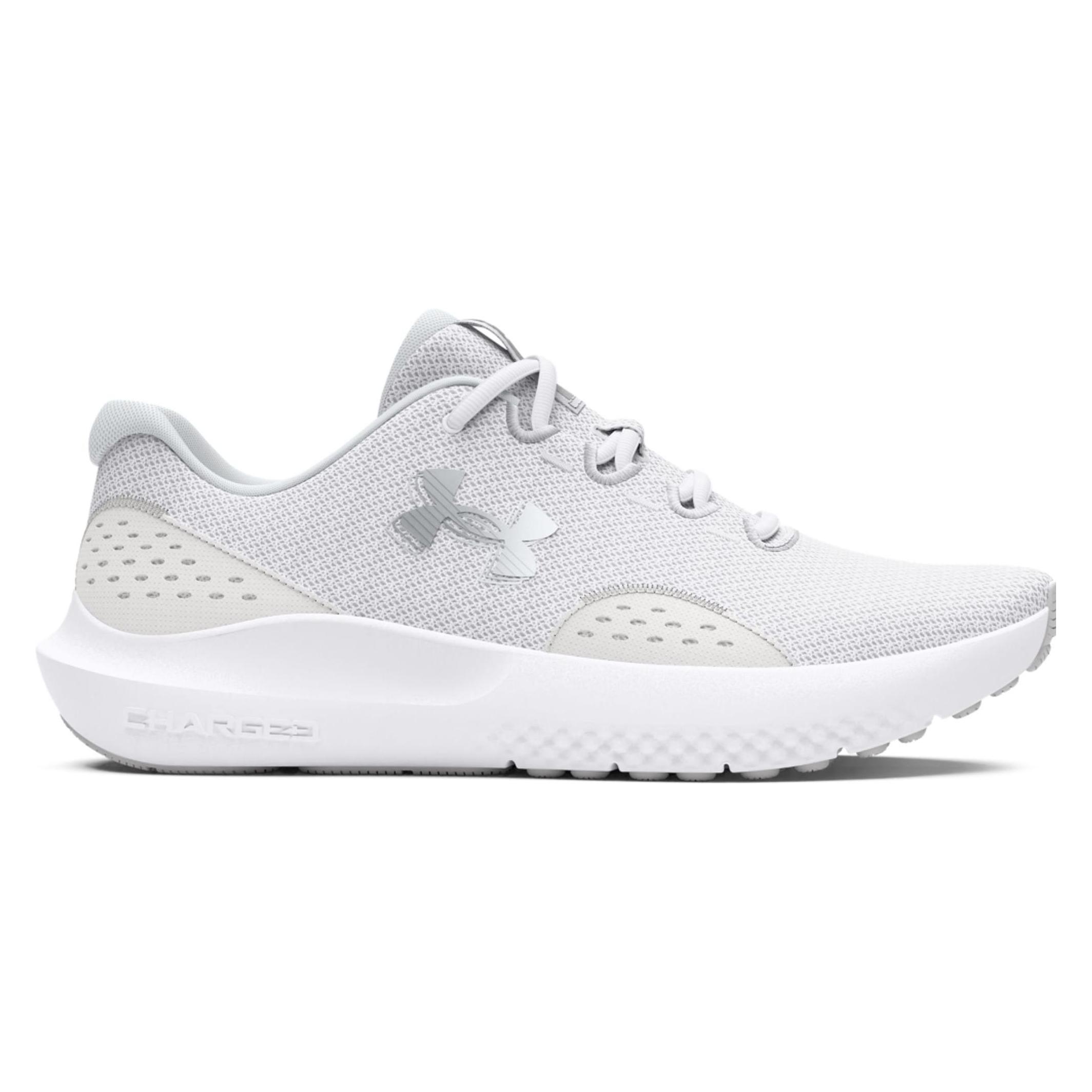 Under Armour, Damen, Laufschuhe, Geladener Stoss 4 (41), Weiss, Grau, Silber