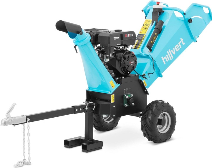 Produktbild Hillvert Gartenhäcksler Häcksler Schredder Holzhäcksler Benzin 15 PS 2 Klingen Anhänger