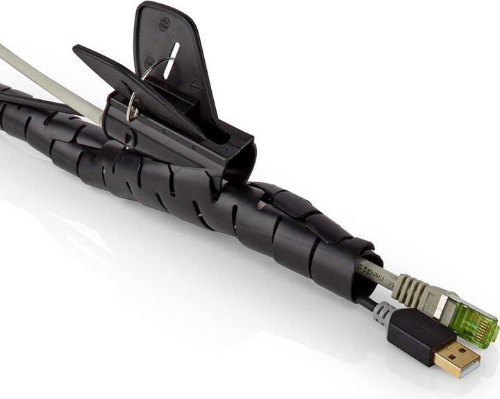 Produktbild Nedis Kabelmanagement Hülse 2.00 m 1 Stück max. Kabeldicke: 16 mm PE Schwarz (Kabeldurchlass, 200 cm)
