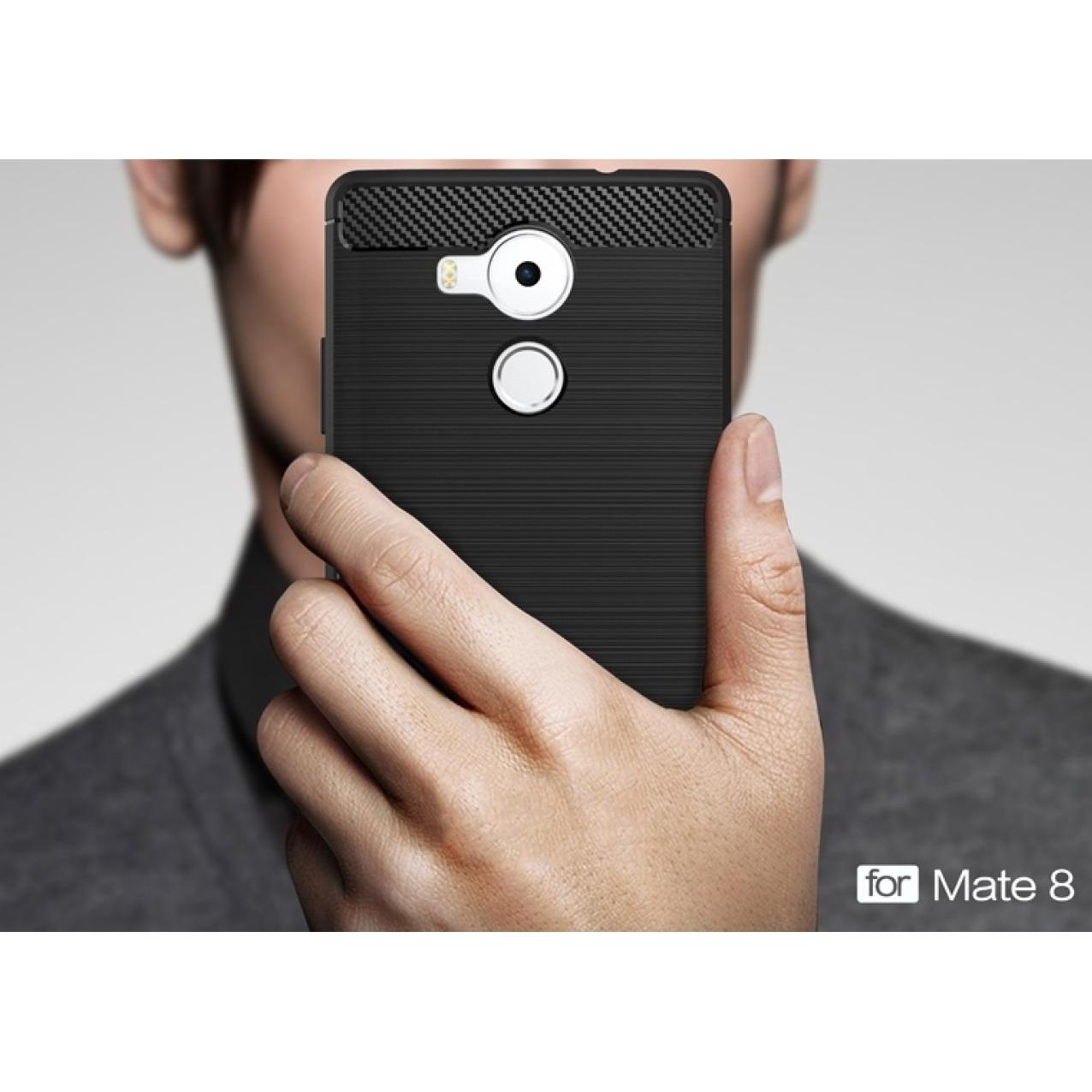 Thumbnail - Screenguard Huawei Mate 8 Hülle Carbon Brushed Soft TPU (Huawei Mate 8), Smartphone Hülle, Schwarz