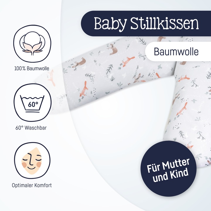 Actual product image Julius Zöllner Nursing pillow 190, Woodlife (76 cm)