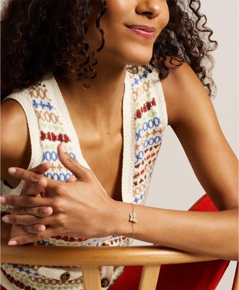 Image du produit Fossil Sutton ArmbandÂ Pave Butterfly (19 cm, Acier inoxydable doré)