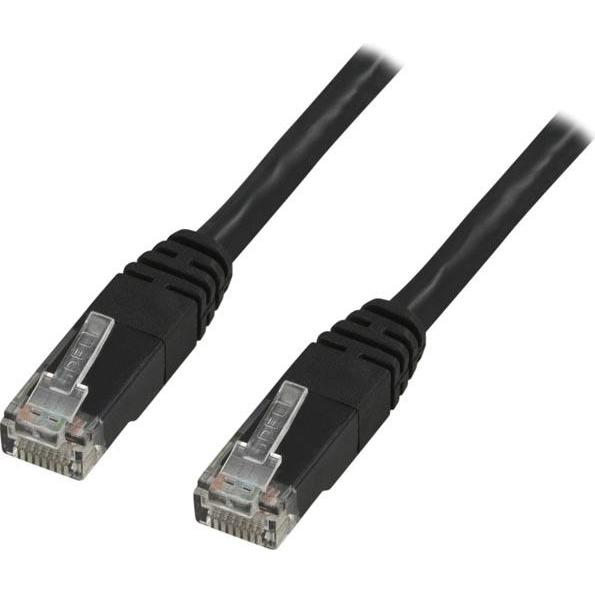 Deltaco U/UTP Cat6 patchkabel LSZH 0.3m svart (U/UTP, 0.30 m), Netzwerkkabel