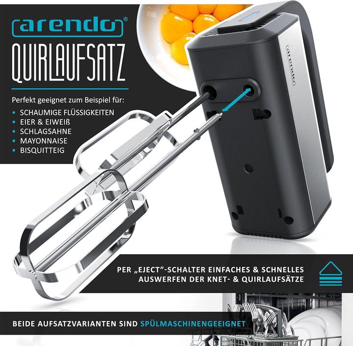 Image du produit Arendo Handmixer Mixero mit 5 Geschwindigkeiten und Turbo (350 W)