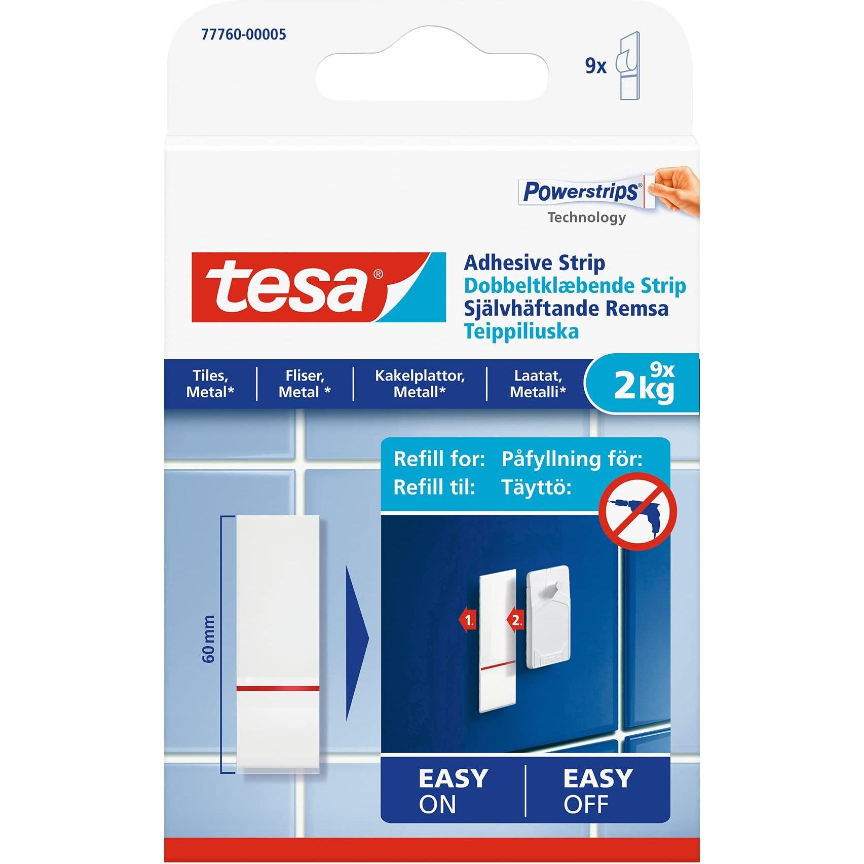 tesa, Klebehaken + Klebenagel, Powerstrips Refill 2kg Tiles