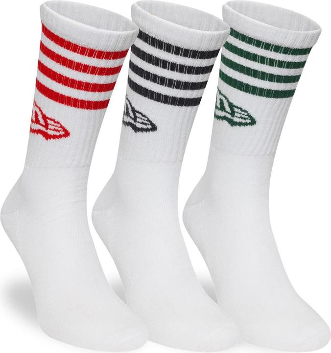 Produktbild New Era Unisex Socken - STRIPE CREW 3er Pack weiss - 39-42 (3er Pack, 39 - 42)