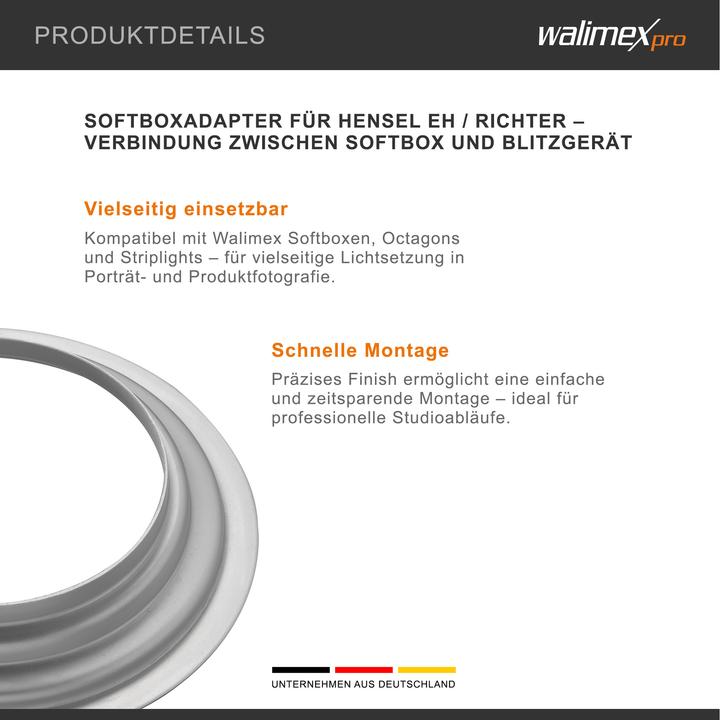 Produktbild Walimex Softbox Adapter Hensel EH/ Richter (15.20 cm)