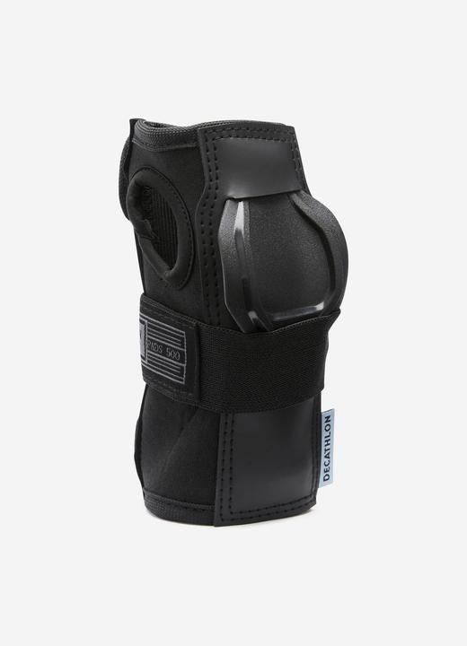 Actual product image Decathlon Set Of 3 Kids' Skateboard Protectors Pad500 - Black (XXS, Elbow protectors, Knee pad, Wrist protectors)