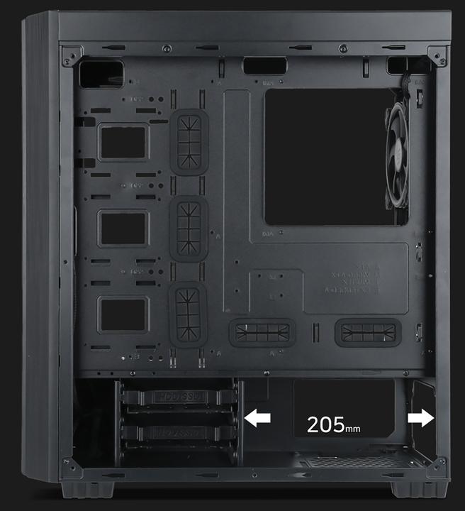 Actual product image Gembird Fornax K500 ATX Computer Case Midi Tower Black (ITX, E-ATX, ATX)