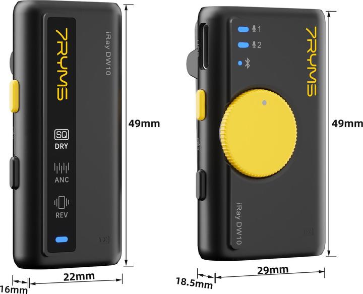 Actual product image 7Ryms iRay DW10(A) (2TX+1RX+CASE) Black