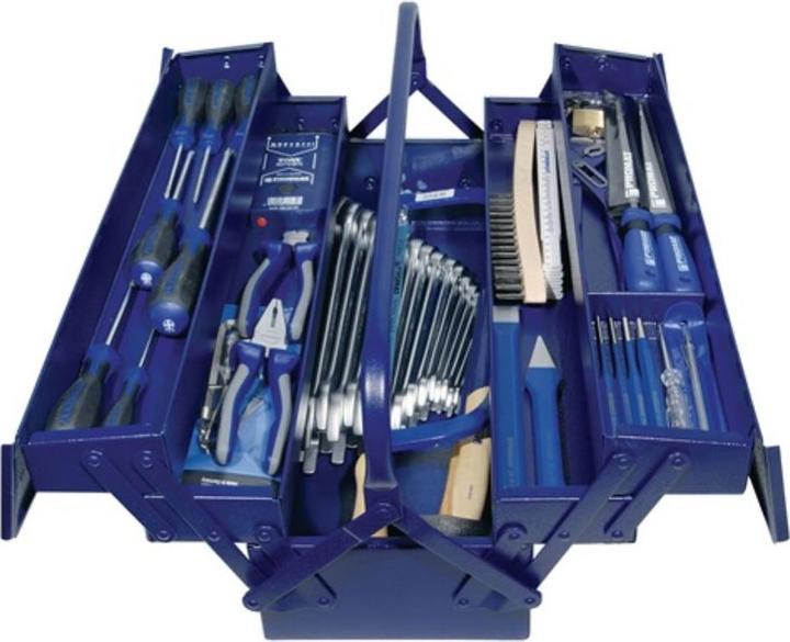 HP Autozubehör Assortiment d'outils de 60 pièces dans une boîte en tôle d'acier, y compris un testeur de tension