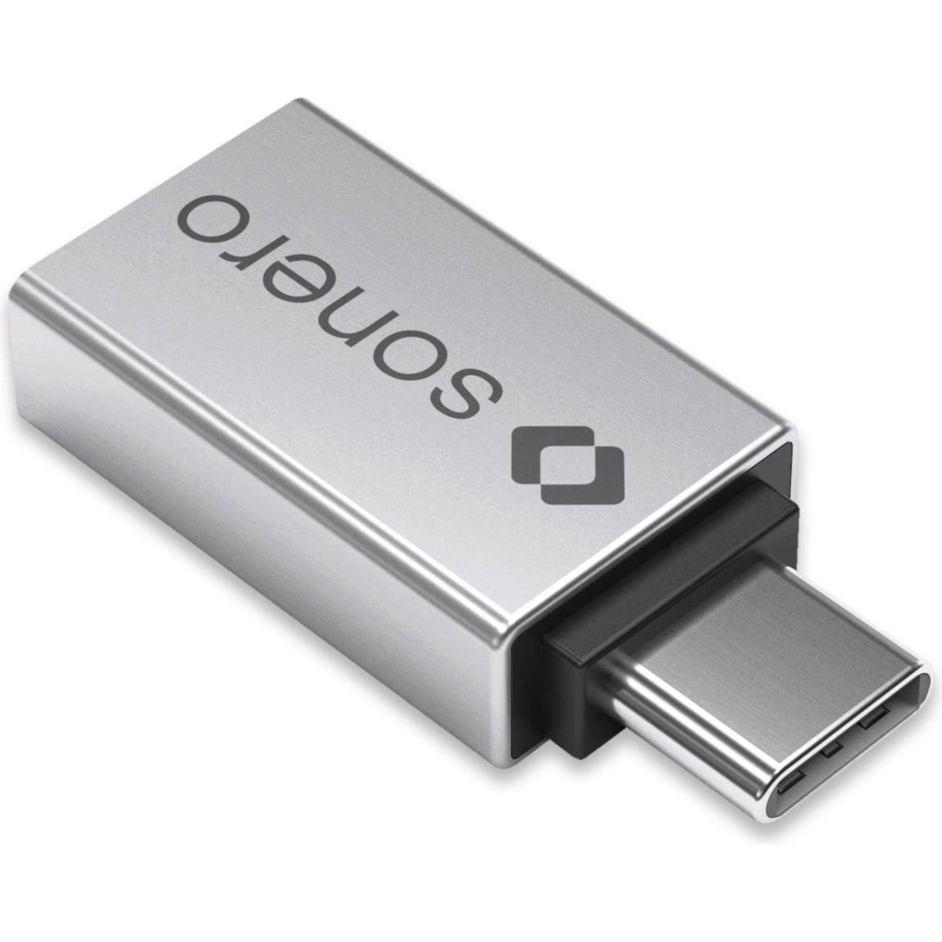 Sonero USB-Adapter Premium X-UA100, USB-C Stecker auf USB-A Buchse, silber (USB Typ C, USB-A), Mobilgerät Adapter, Silbe...
