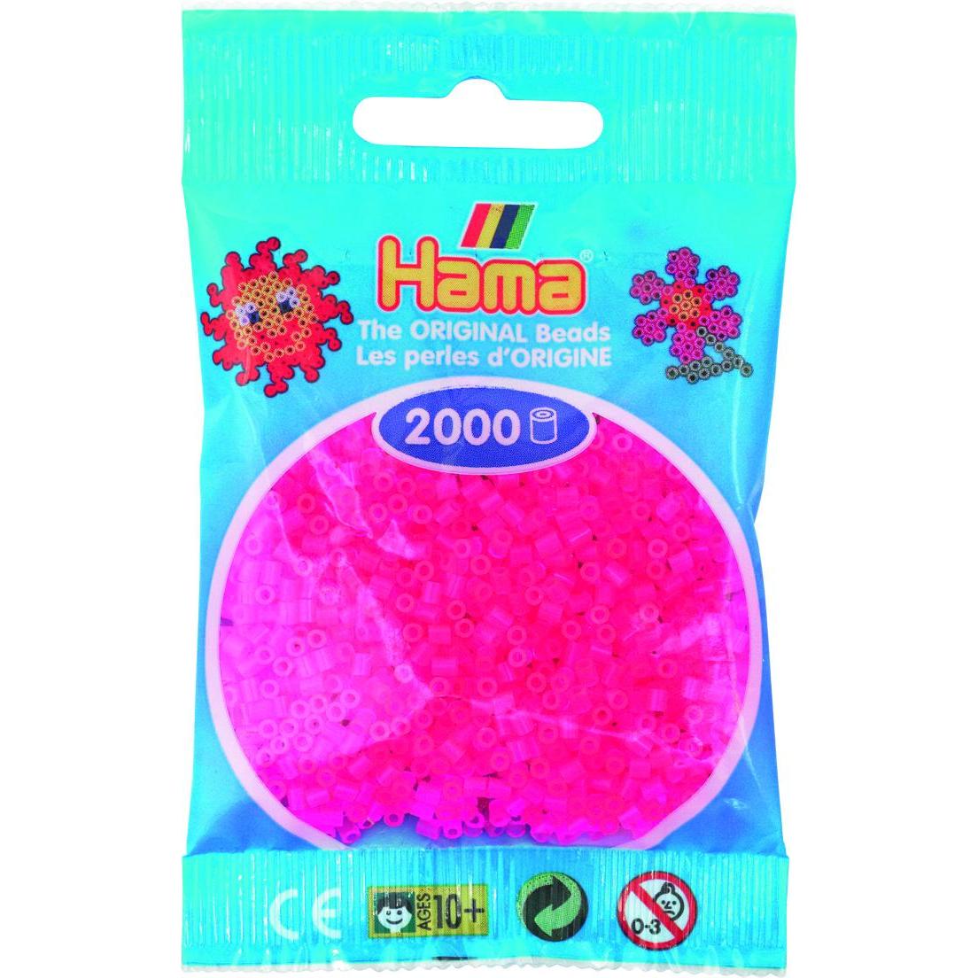 Hama mini perler 2000stk neon fuschia