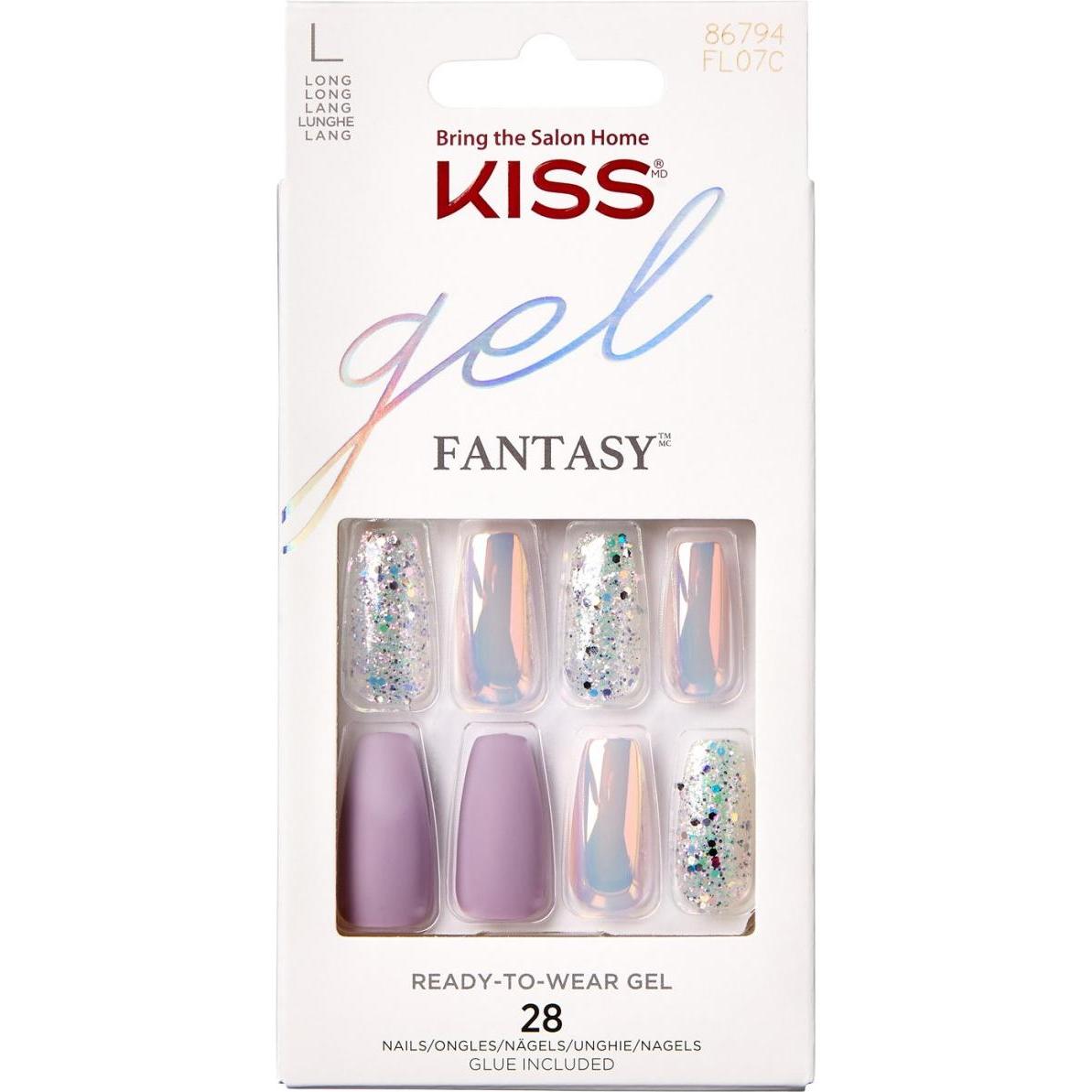KISS, Nail art + Unghie finte, Unghie - Gel Fantasy Nails Anelli Arcobaleno (Unghie artificiali, Anelli arcobaleno, Porpora)