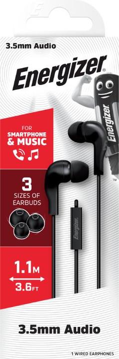 Immagine prodotto Energizer Cuffie a filo - CIA5 - jack / aux 3,5 mm, nero (Cablato)