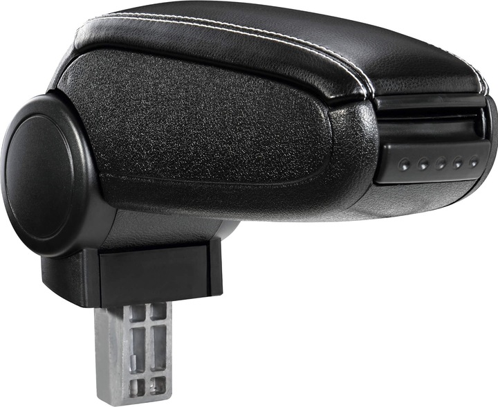 Actual product image Pro-Tec Centre armrest VW Up! with storage compartment imitation leather black with white stitching
