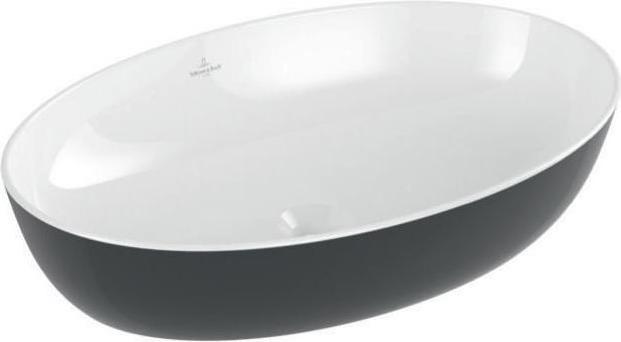 Produktbild Villeroy & Boch Aufsatzwaschbecken Artis 61 cm oval weiss/coal black 419861BCT8 (410 mm, 610 mm)