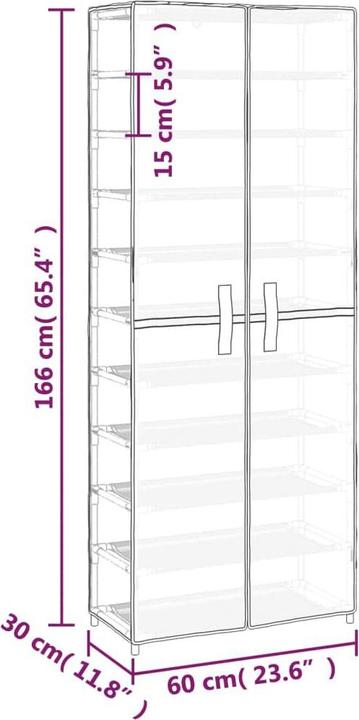 Produktbild vidaXL Kim (60 x 30 x 166 cm)