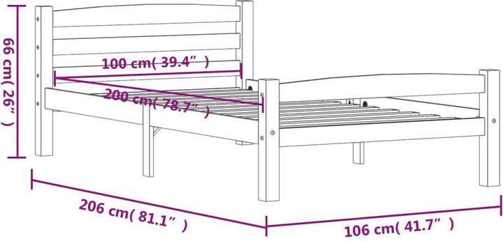 Image du produit vidaXL Bettrahmen (100 x 200 cm)