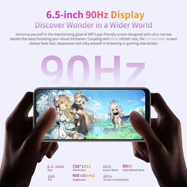 Produktbild Blackview A85 8/128GB 4G/NFC (128 GB, Noir, 6.56", Dual SIM, 4G)