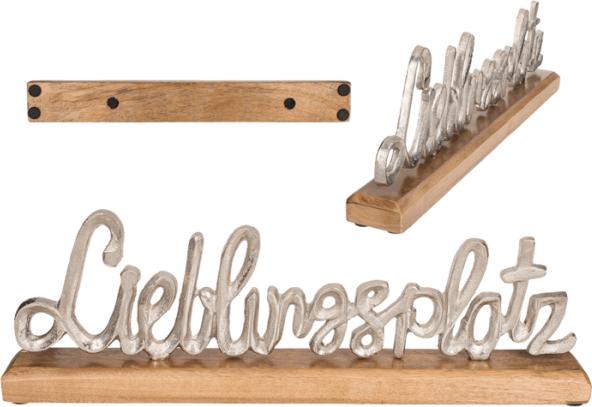 Produktbild Ootb Silberfarbener Schriftzug, Lieblingsplatz (40 x 12 cm)