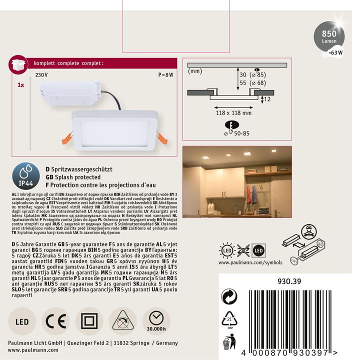 Produktbild Paulmann Einbaupanel Areo VariFit (550 lm)
