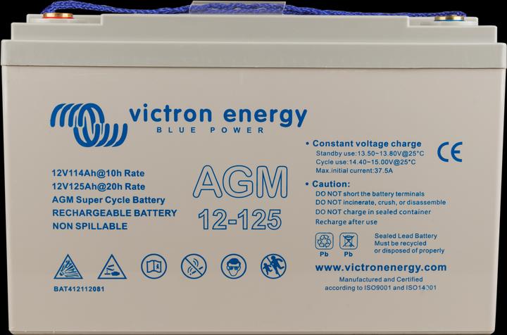 Victron Energy AGM Batterie (12 V, 125 Ah)