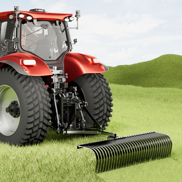 Produktbild Wiltec Rasentraktor Heuharke 152cm Heurechen Rechen Laubrechen Gartenrechen