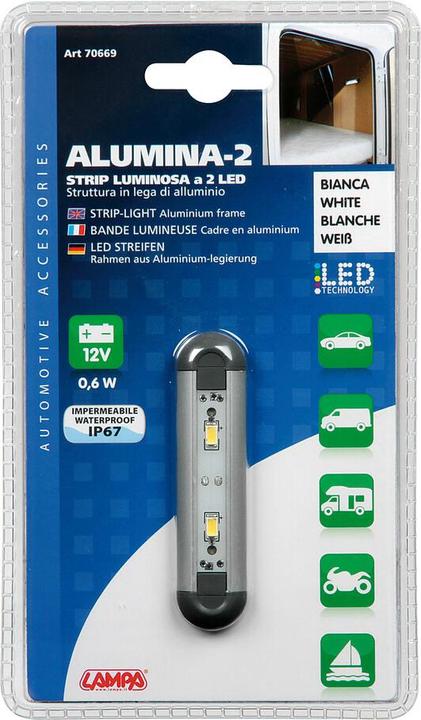 Produktbild Lampa Aluminium Leuchte mit 2 LEDs, 12V