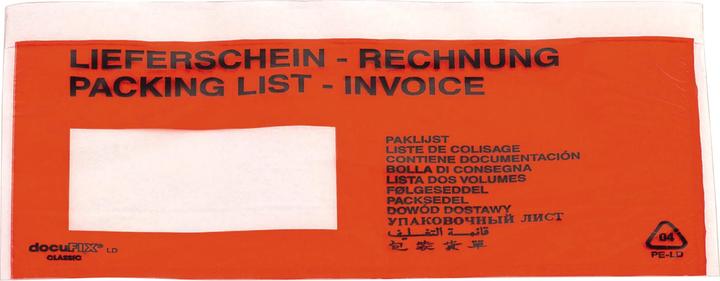 Immagine prodotto No Name Busta per documenti bolla di consegna fattura/multilingue DIN C6 175 x 140 mm (l x h) LDPE (C6, 250 Pezzo/i)